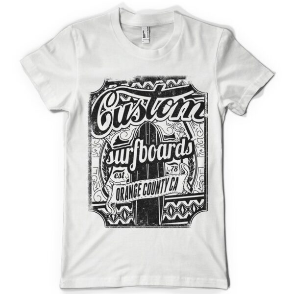 Custom Surfboards Printed Cotton T-shirt
