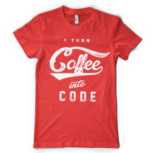 Coffee Into Code Printed Cotton T-shirt